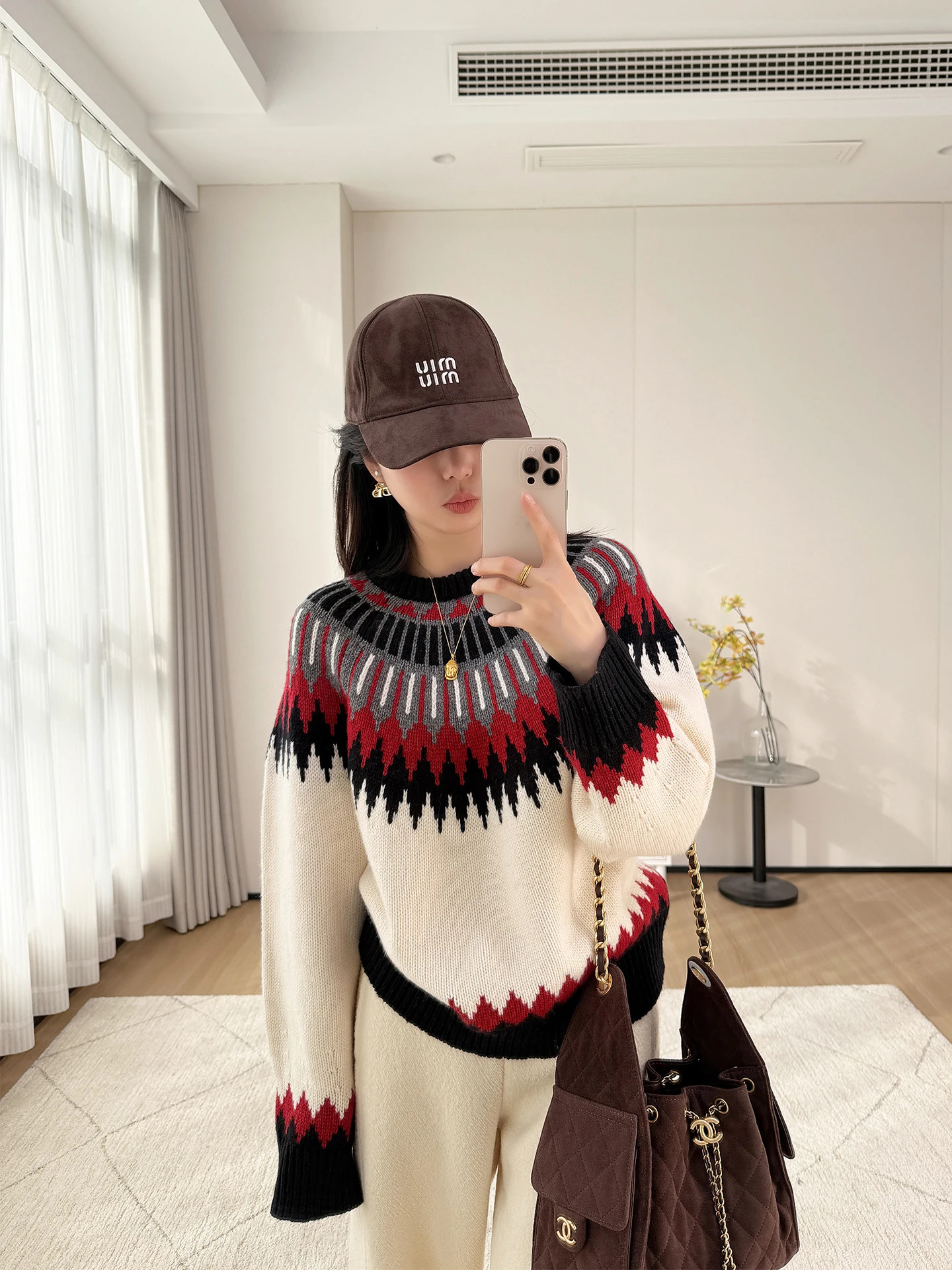 

Вязаный свитер с цветочным узором R Island, женский, с круглым вырезом, длинными рукавами, шерстяной, повседневный, свободного кроя, эксклюзивно онлайн