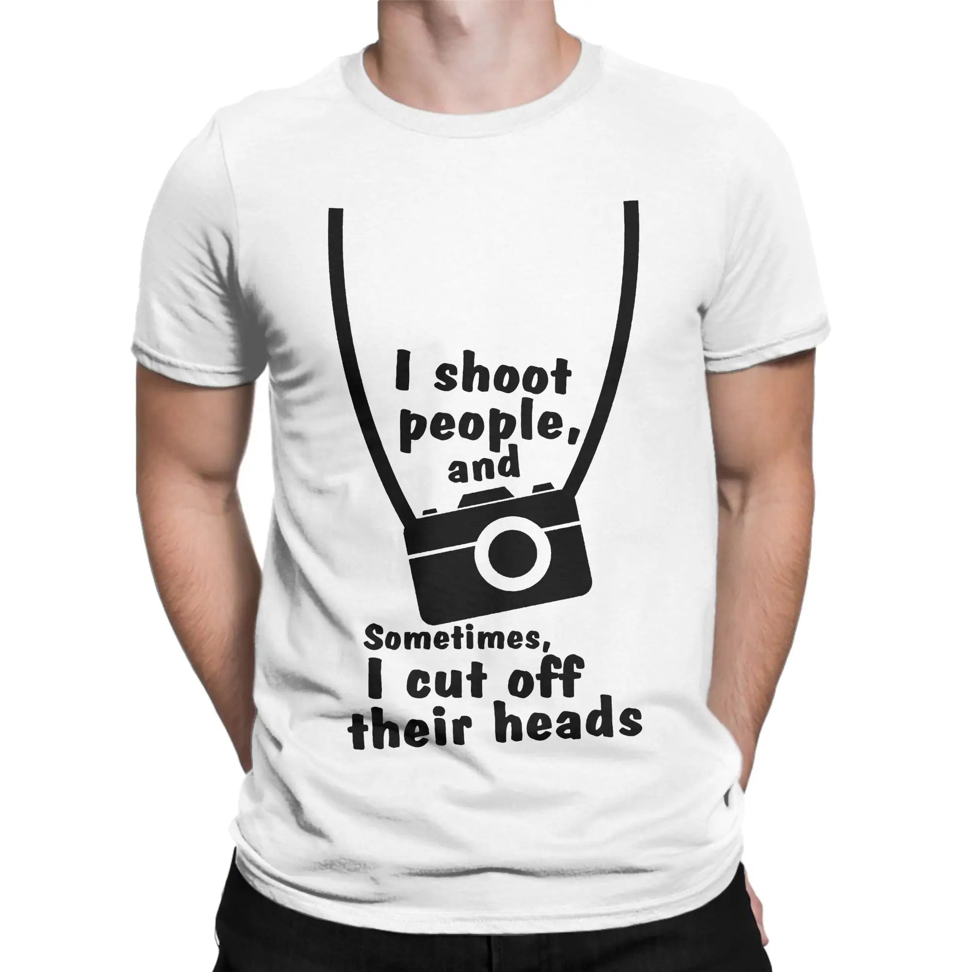 Men Women I Shoot People Funny Photography T Shirts Photographer Cotton Tops Novelty Round Collar Tee Shirt Plus Size T-Shirts