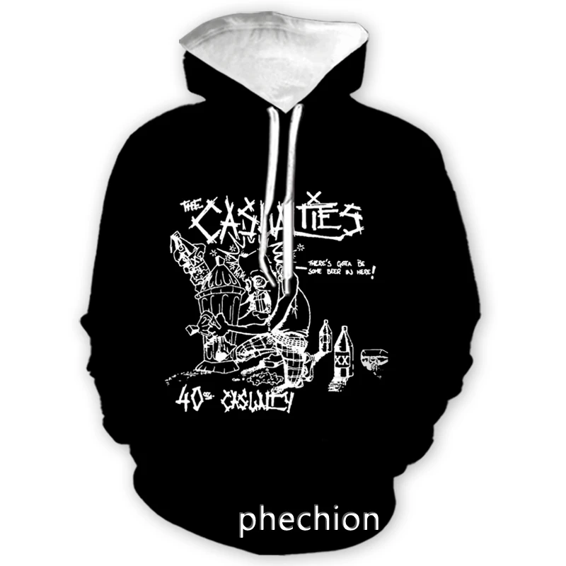 

phechion New Fashion Men/Women The Casualties Band 3D Print Casual Sweatshirt Hoodies Streetwear Men Loose Sporting Hoodies H30