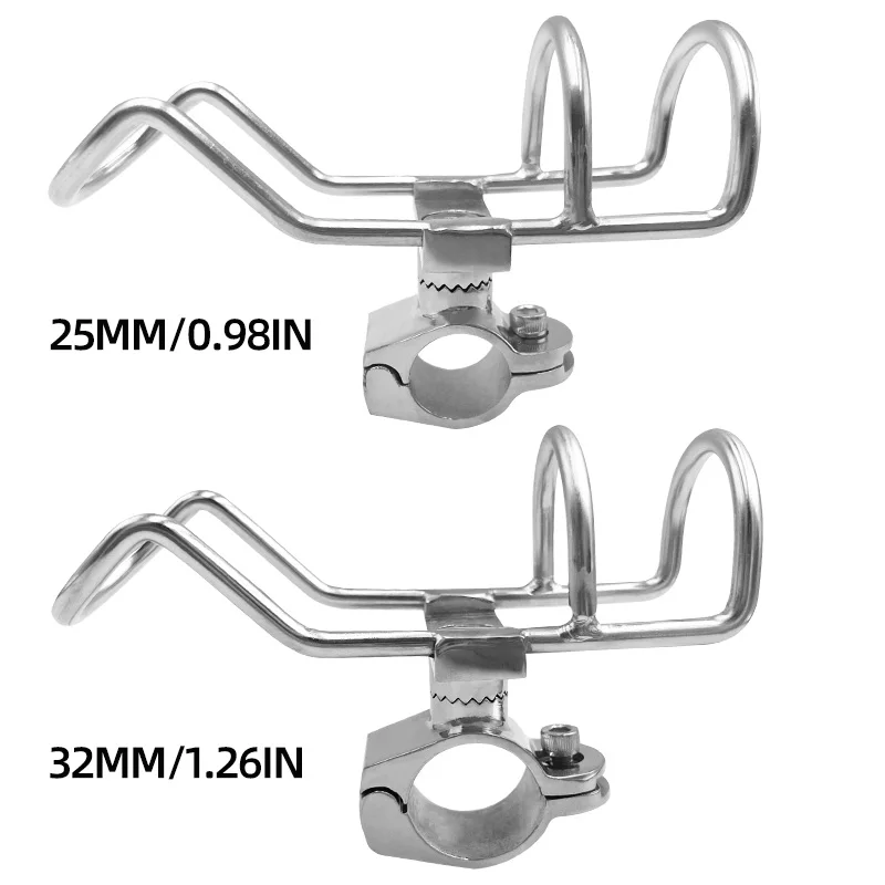 

Два типа держателей удочек, зажимные кронштейны из нержавеющей стали 316, устойчивые к коррозии, подходят для морской рыбалки.