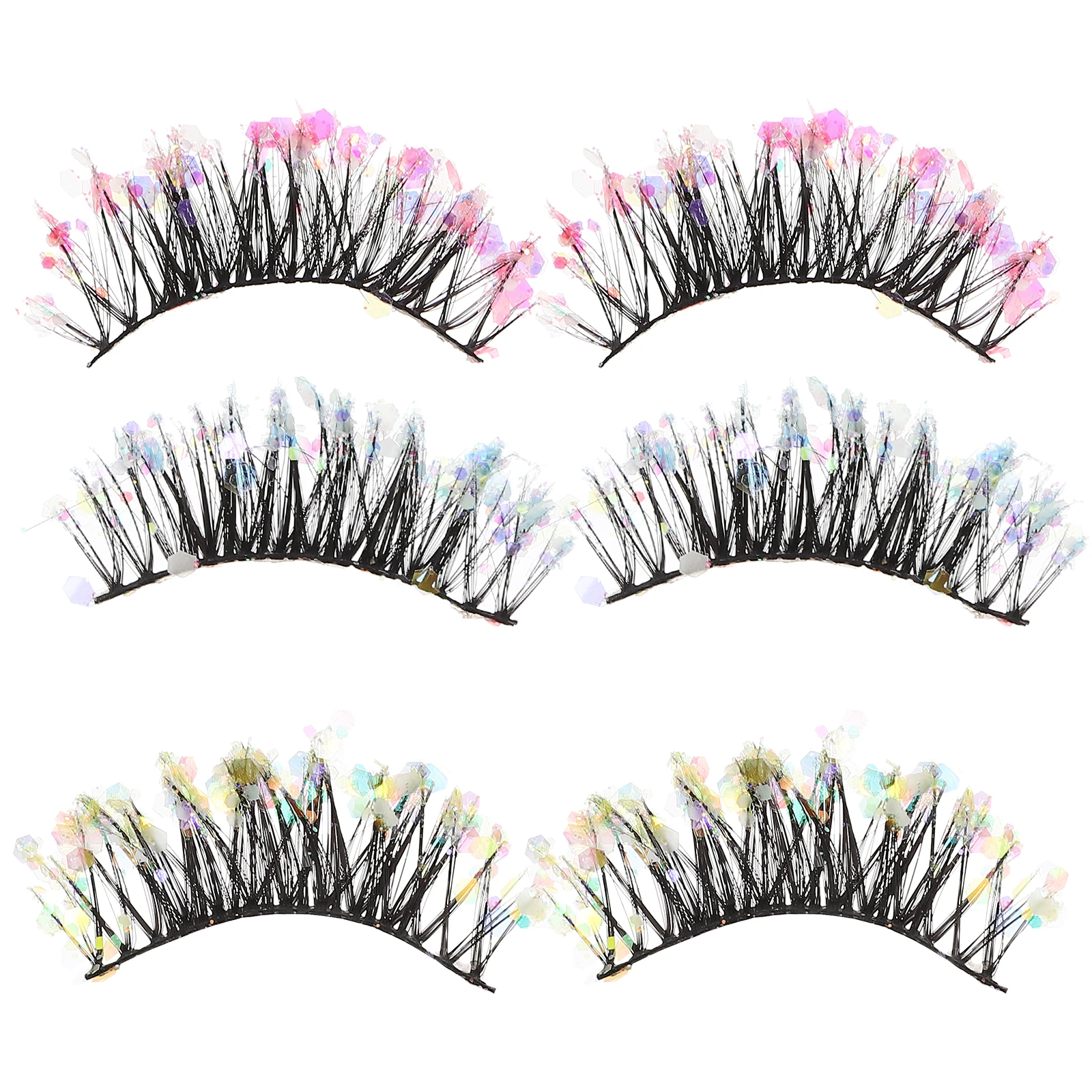 

3 Pairs Fake Eyelashes Extension Extensions Clusters Party Chemical Fiber