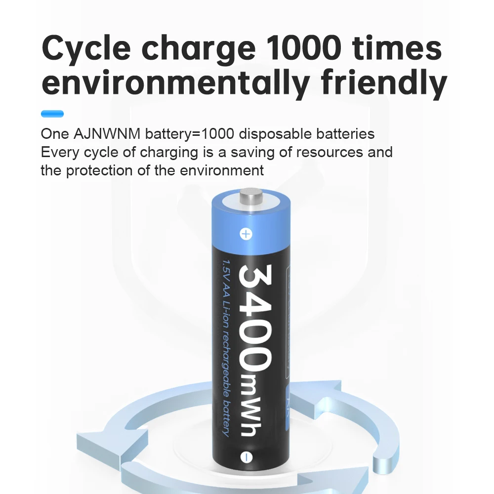 AJNWNM AA 1.5V 3400mWh 1.5V แบตเตอรี่ AA สำหรับกล้องไฟฉาย1.5V AA