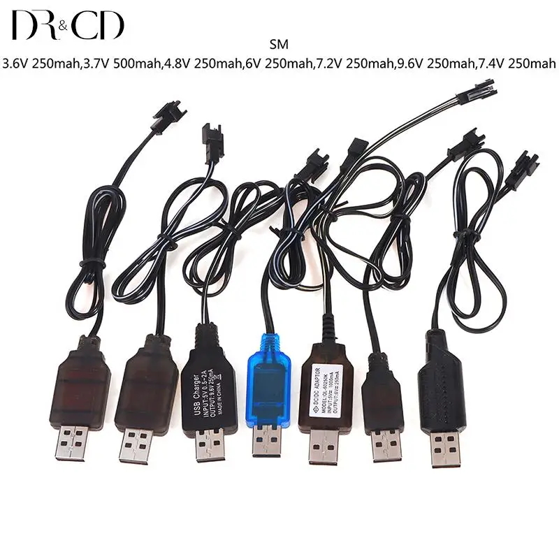 3.6V 4.8V 6V 7.2V USB Charging Cable 2pin Plug To USB Connector Lithium Battery Charger For RC Aircraft Helicopter Toys