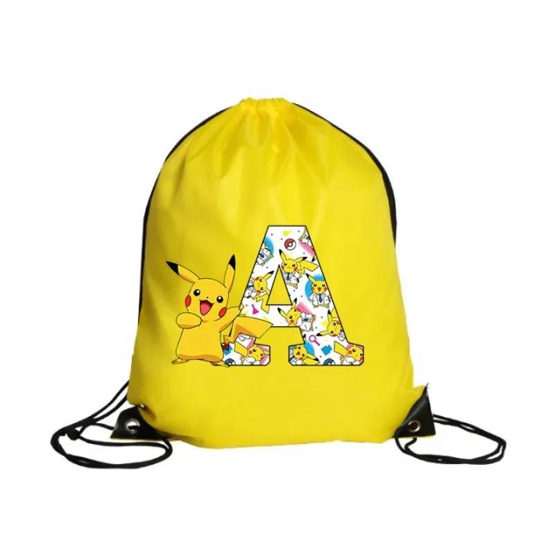 Pokemon Pikachu Drawstring Bag Sports Waterproof Backpack Bundle Pocket Terylene Basketball Bags Cartoon Anime Birthday Gift