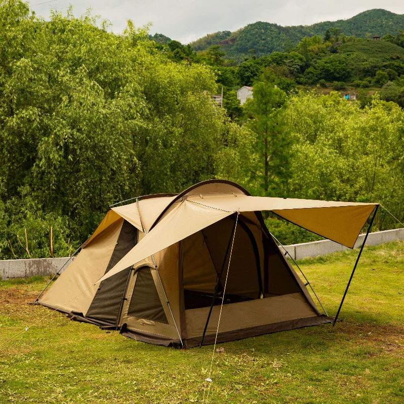 Yunfan tunnel camping tent quick folding to build professional outdoor vinyl outdoor living room park