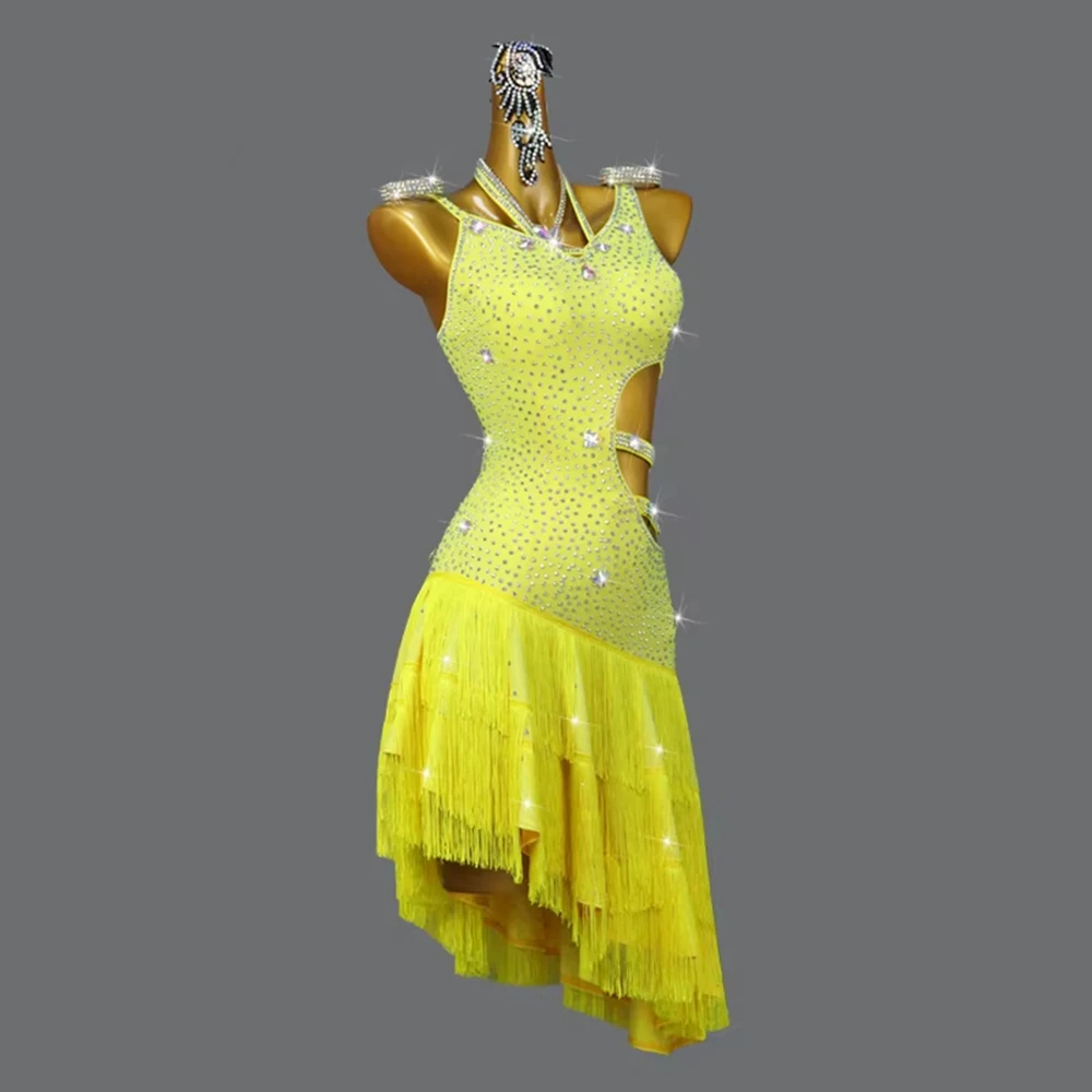 2025 สาวปาร์ตี้ชุดเต้นรําละตินเสื้อผ้าเซ็กซี่ชุดกีฬาสตรีเครื่องแต่งกายชุดกระโปรงชุดราตรี Dancewear ที่กําหนดเอง