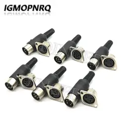 1Set 3PIN 4PIN 5PIN 6PIN 7PIN 8PIN S terminal Panel Mount Female + Male Jack DIN Adapter MIDI Cable Connector