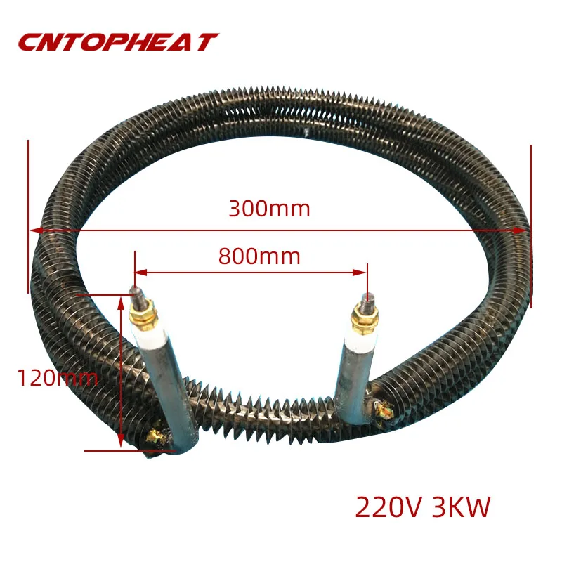 220V 3000W Finned Heating Element Round Shape Stainless Steel Hot Air Heater Electric Spiral Heating Resistors