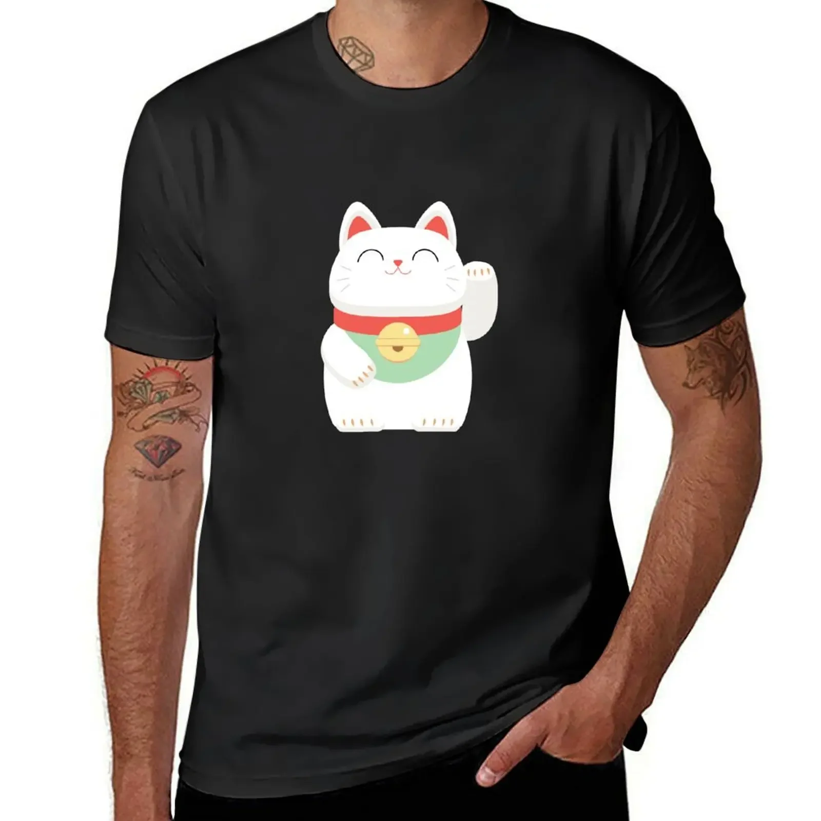 

Japanese Maneki-neko lucky cat T-Shirt customs affliction shirts plain black t shirts men