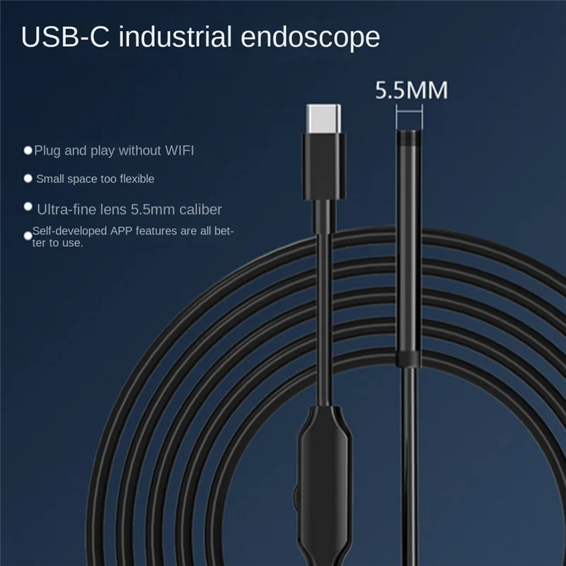 Câmera de inspeção endoscópica A21I, 8 luzes LED, cabo cobra à prova d'água IP67 compatível com ferramenta de inspeção doméstica e automotiva