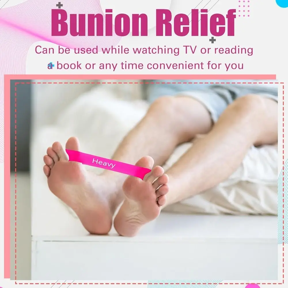 5pcs Bunion Correction Toe Bands Hallux Valgus Alignment Foot Care Toe Straightener Elastic Resistance Loop Yoga Exercise