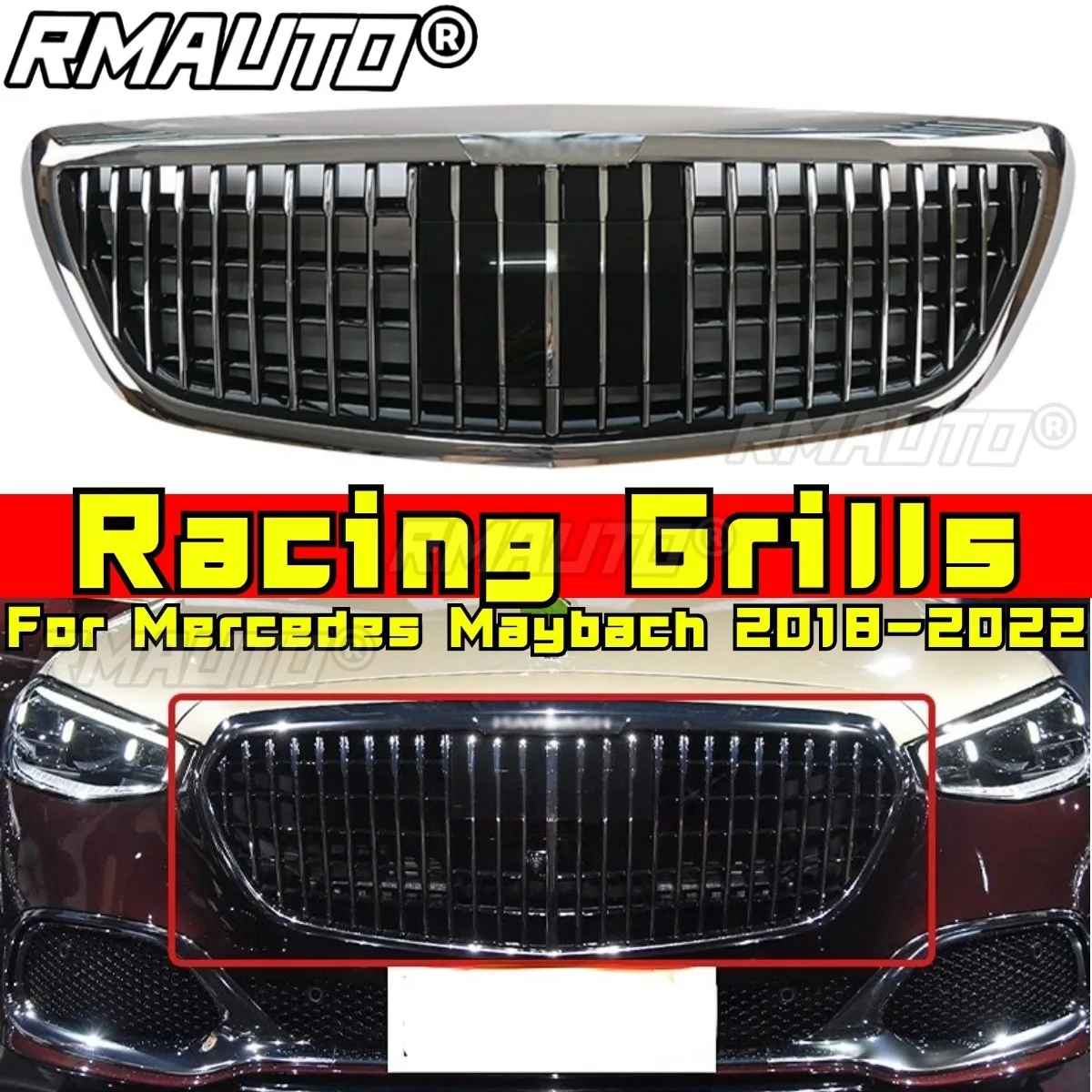 Car Grille Racing Grills Front Bumper Grill Bumper Grill Front Grill Body Kit For Mercedes Maybach 2018-2022 Car Accessories
