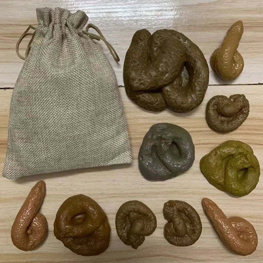 10 szt. Realistyczne sztuczne kupy, realistyczne żarty, śmieszne gadżety, gadżety na Dzień Dziwnych Przebójków dla dorosłych i dzieci, plastikowe kupy psa
