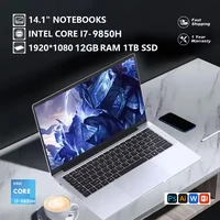 2026 Intel Core i7 9850H Atom A3950 Portable Laptop Computer 14.1" HD Gaming Laptops Windows 11 Pro SSD 2TB RAM 16GB PC Notebook 6