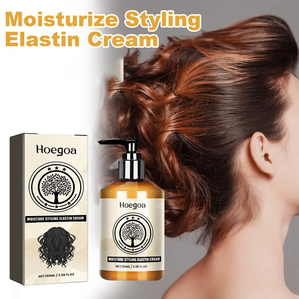 100ml Hair Curling Cream Styling Sculpting Frizzy Wavy Elastin Volumizing Boost Fluffy Nourishing Thickening Hair Care Enha N9x8