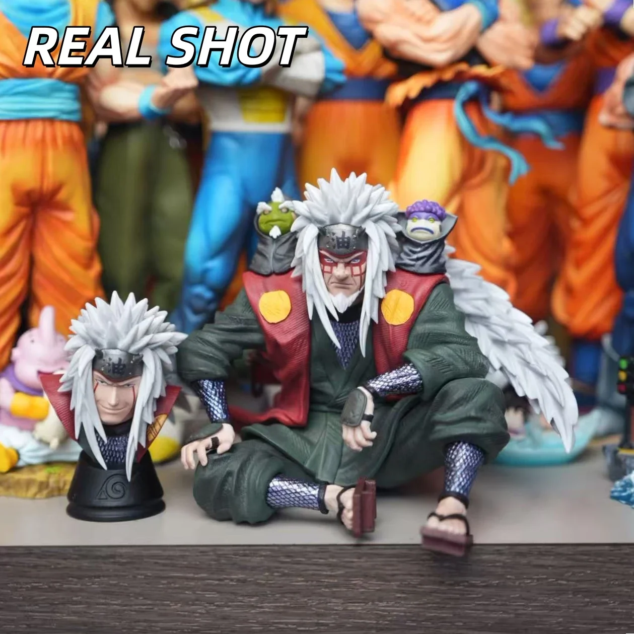 【HY STUDIO】Jiraiya Figure Sitting Pose Shippuden Anime Model Statue Collectible Toy Gift for Fans Decoration