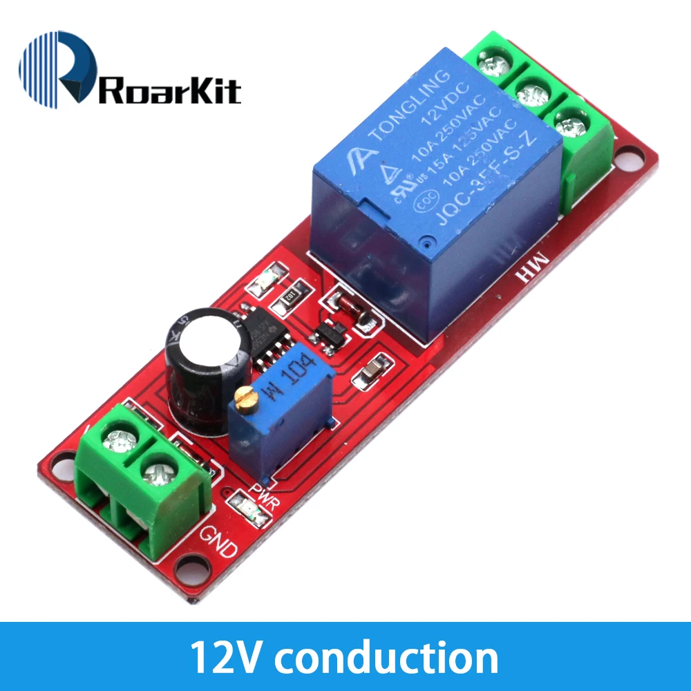 1Pcs NE555 Timer Switch Adjustable Module Time Delay Relay Module DC 5V / 12V Monostable Shield Power Switch 0~10S