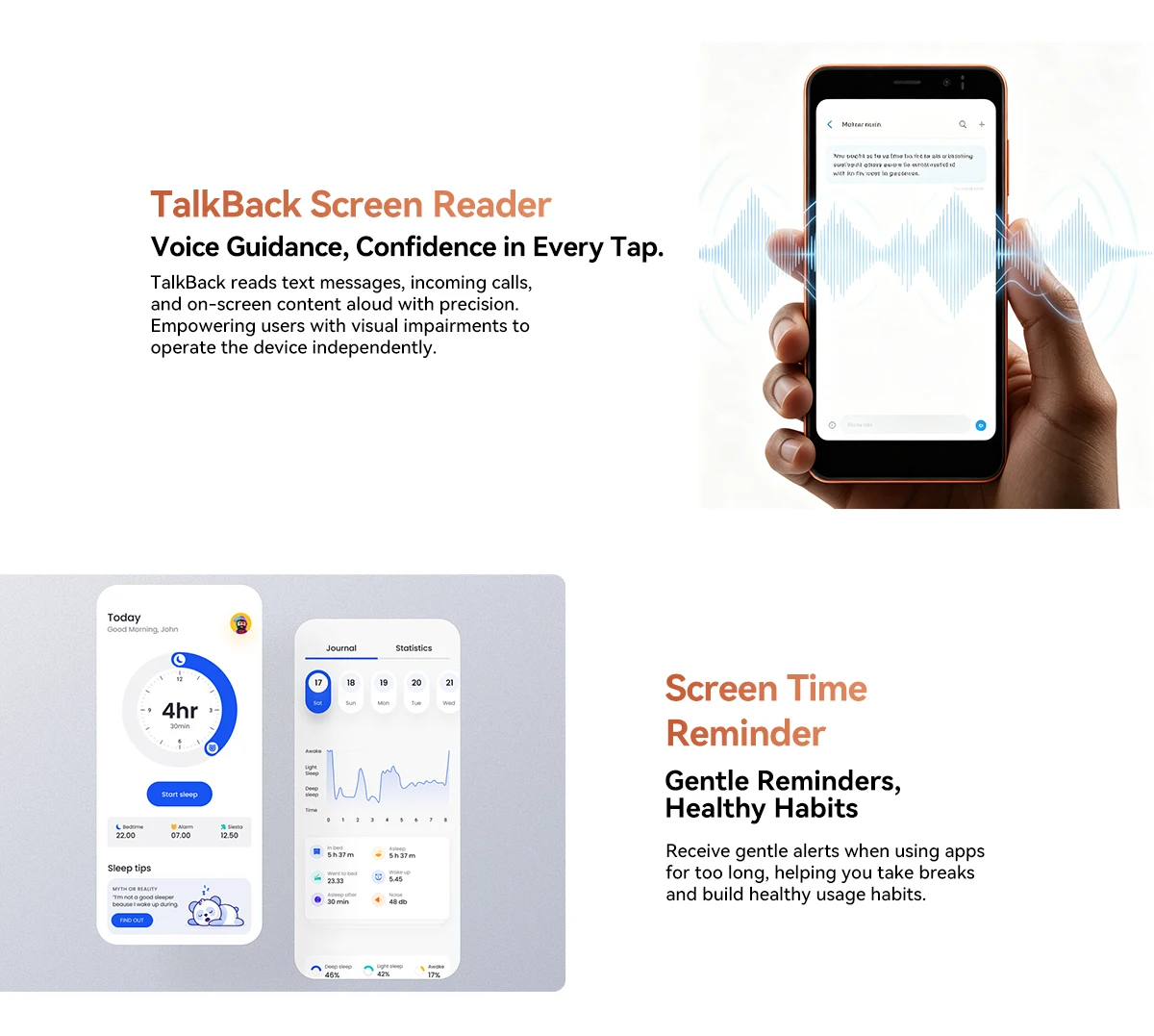 Blackview WAVE 2C Mini Palm Smartphone, 12GB Expand RAM(3GB Physical+9GB Virtual RAM) 32GB ROM, 5 Inch Small Screen, 1080P Video Recording, Android 16, Face Unlock, 3000mAh Battery, Google Lens, Free Soft TPU Protective Case