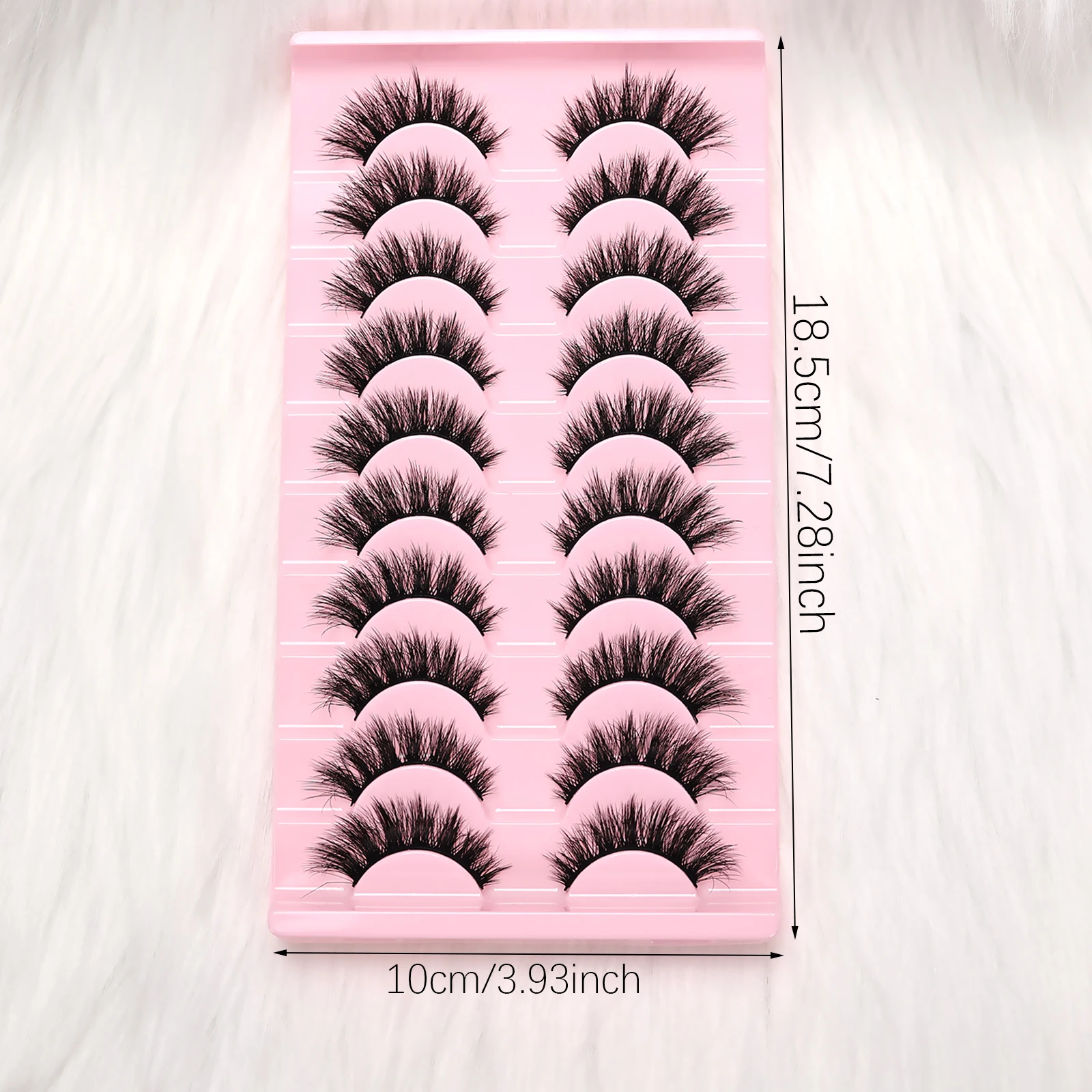 10 أزواج من الرموش الصناعية الرقيقة ثلاثية الأبعاد - رموش صناعية خفيفة الوزن وقابلة لإعادة الاستخدام سهلة الاستخدام للحفلات اليومية والمكياج للنساء