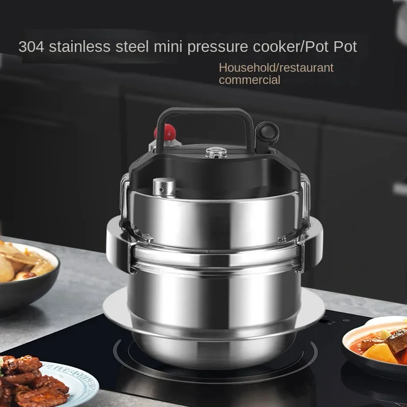 

Mini Pressure Cooker Small Thermal Pot 304 Stainless Steel Outdoor Portable Gas Induction Cooker