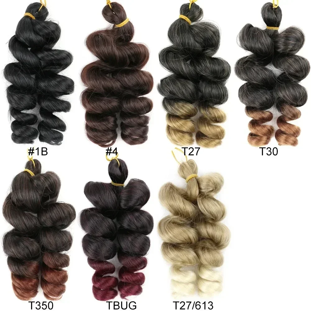 Parrucca da donna con onda allentata sintetica da 10 pollici, capelli all\'uncinetto, ricci sciolti francesi, onda del corpo, capelli intrecciati,