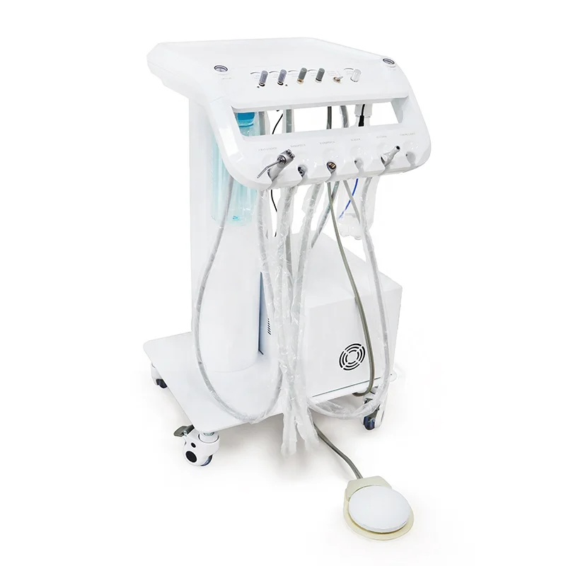 Mobile Dental Unit Cart Dental Treatment Veterinary Pet Clinic Turbine With Air Compressor Portable Dental Unit Electric