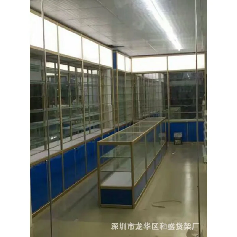 Kustom. Paduan Showcase Aluminium Alloy Showcase Butik Rak Display Showcase Kaca Display Shelf Farmasi