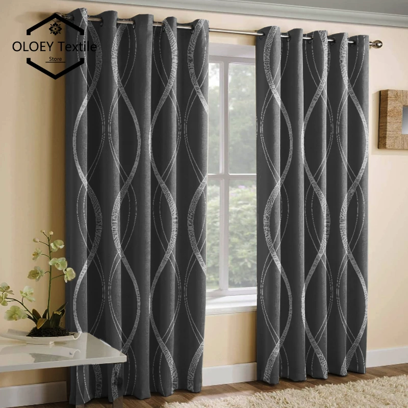 

Simple Modern Stripes Print Blackout Curtains - Customized Patterns Curtains for Living Room Bedroom Window Drapes Tulle