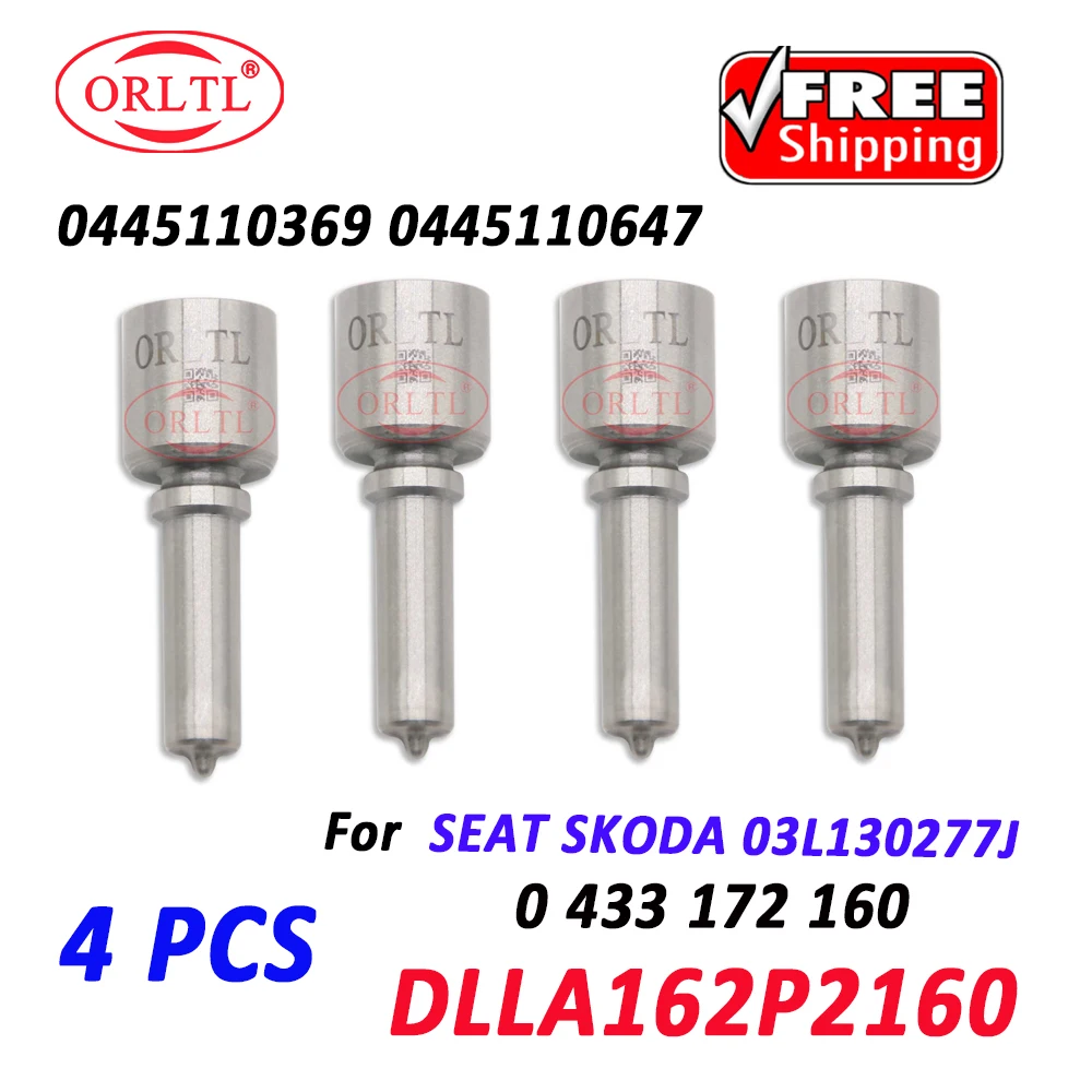 

ORLTL 4 PCS 0445110369 Nozzle DLLA162P2160 Fuel Diesel Injector DLLA 162 P 2160 For SEAT SKODA 03L130277J Auto 0 433 172 160