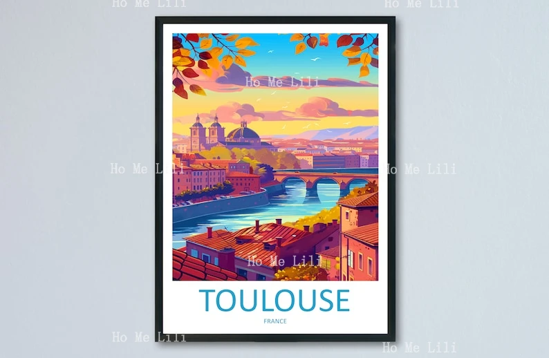 Toulouse Travel Print Wall Art Hanging Home Decoration Gift