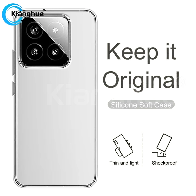 Crystal Silicone Clear Soft Case For Xiaomi 14 14 Pro Transparent Solid Color Back Cover Case for Xiaomi 13 13T Pro Bumper Funda