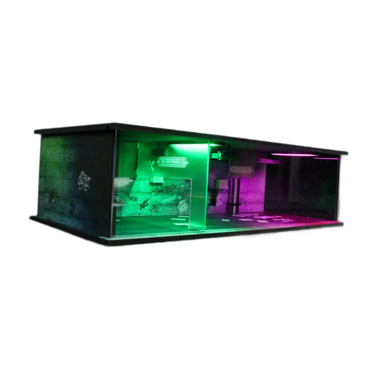 

1:64 Scale Parking Lot Display Case Acrylic Storage Organizer Garage Display Case for Diecast Car Mini Dolls Figure Figures