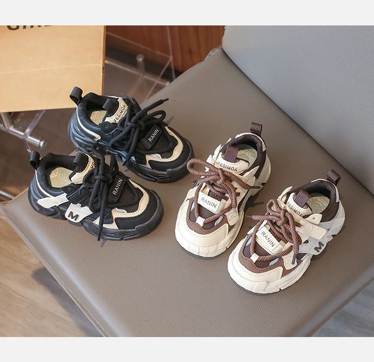Mädchen-Sportschuhe 2026 Neuer Stil Weiche Sohle Kinder-Freizeitschuhe Modische Atmungsaktive Gestreifte Dad-Schuhe für Kinder Jungen – Detail 7