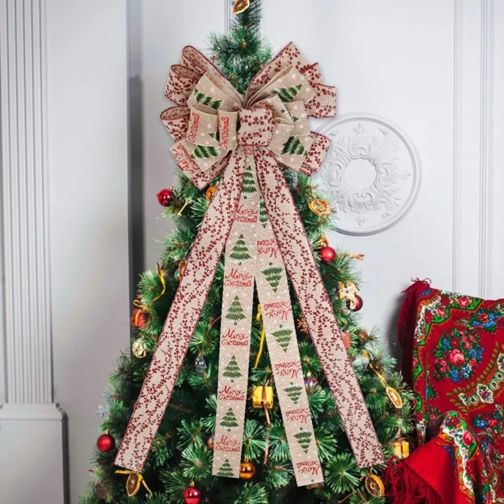 

Large Size Bowknot Christmas Tree Decoration Double Layered Reuasble Bow Hanging Christmas Pendant Hanging Ornament New Year