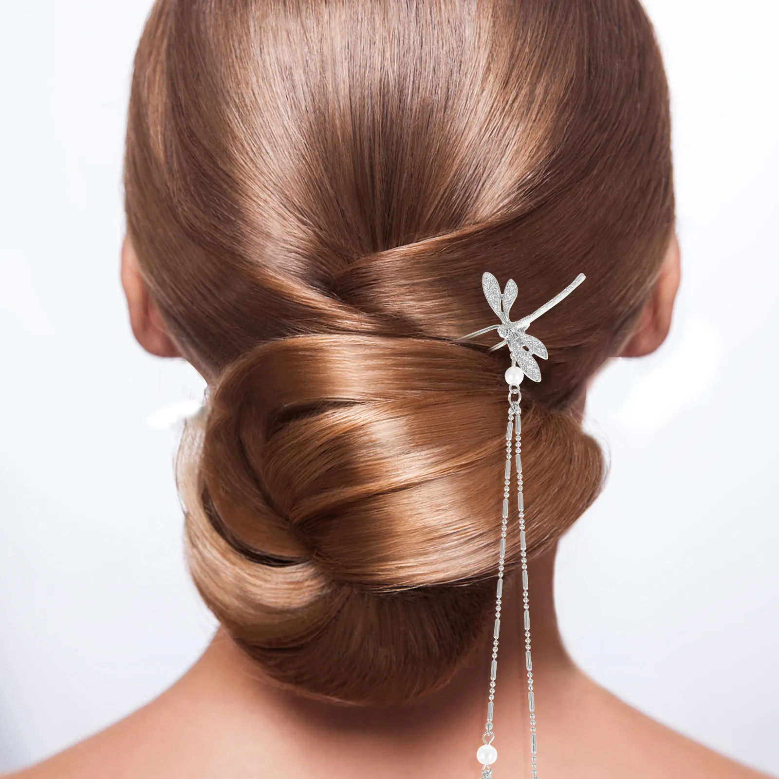 

2 Pcs Tassel Chinese Chopsticks Hair Sterling Dragon Bun Tassels Hairpin Pins for Buns Decorative Dragonfly