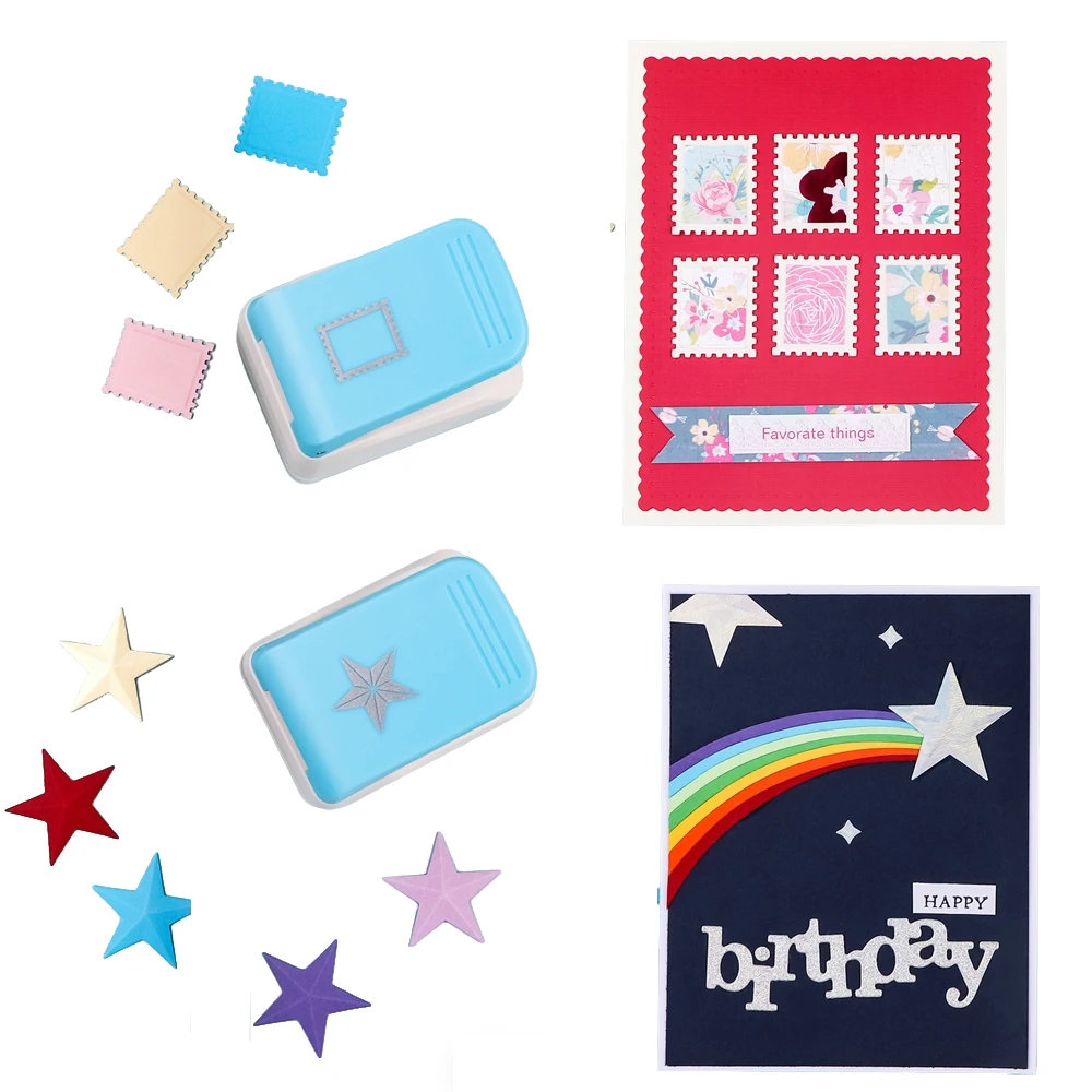 3D postzegel embossing punch tool Star puncher voor scrapbooking journaling planner diy verjaardag vakantie wenskaart ambacht