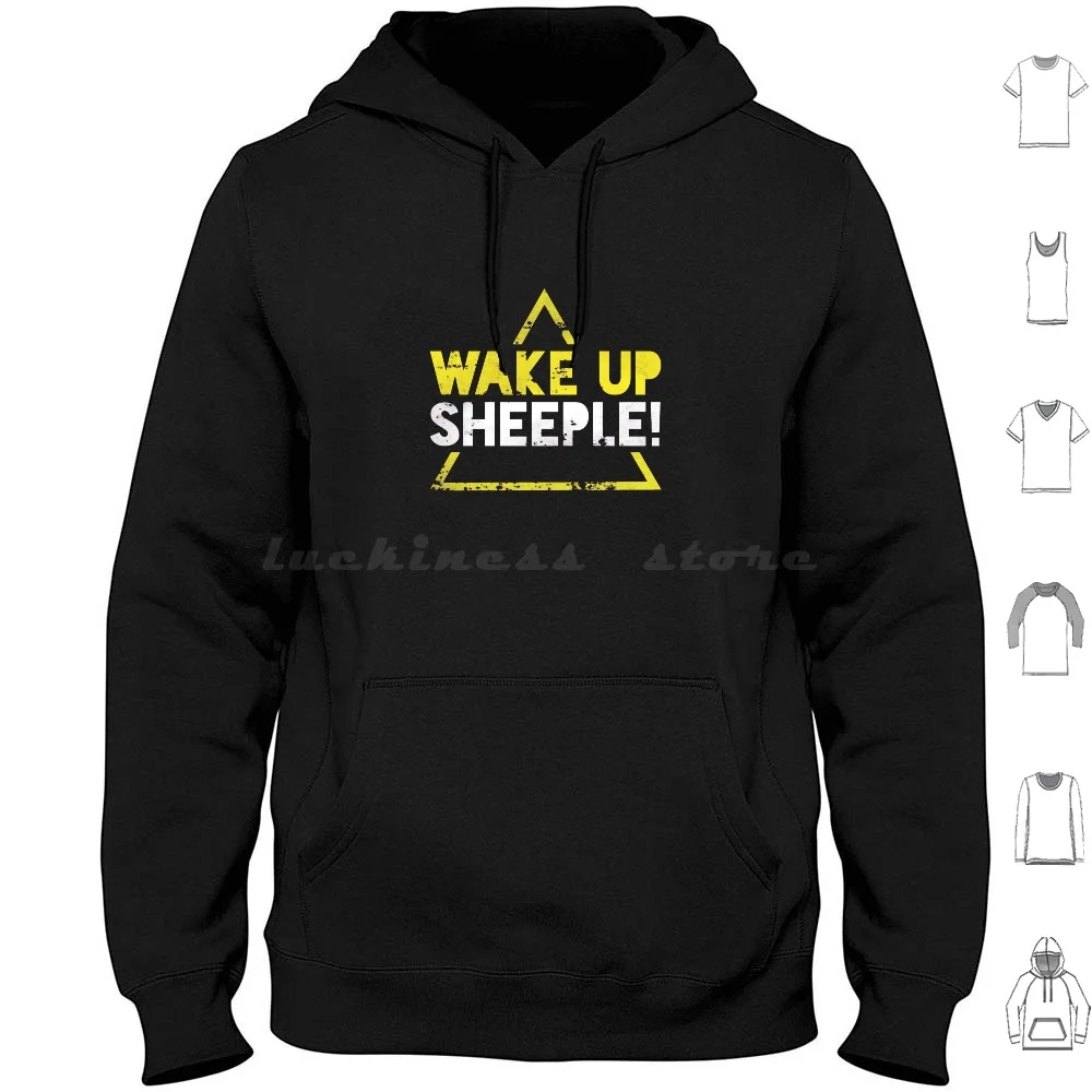 Wake Up Sheeple! Hoodies Long Sleeve Wake Up Sheeple Sheep People Reptilians David Icke Fnord Illuminati Funny Parody