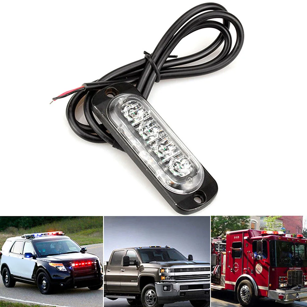 4*LED Recovery Strip Light Truck Beacon Light Amber 3000K 12W 12-24V Truck/Van Off-road Car Urgent Light Car Accessory