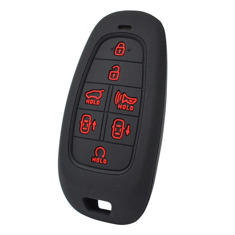 7 Button Silicone Car Key Case Cover Holder Shell Holder Protector For Hyundai Santa Fe Nexo Sonata Palisade Tucson Staria Loniq