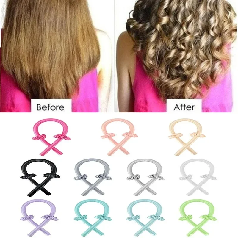 Heatless Curling Rod Headband, Sem Calor, Cachos De Seda, Fita De Cabelo Rolos, Dormir Soft Headband, Preguiçosos Encrespadores De Cabelo, Ferramentas De Estilo De Cabelo