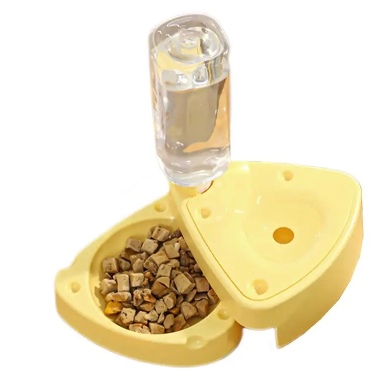 

Pets Water And Food Bowl Set Automatic Waterer Bottle For Cat Foldable Leak Proof Cat Bowls Dishes With Waterer For Small Medium