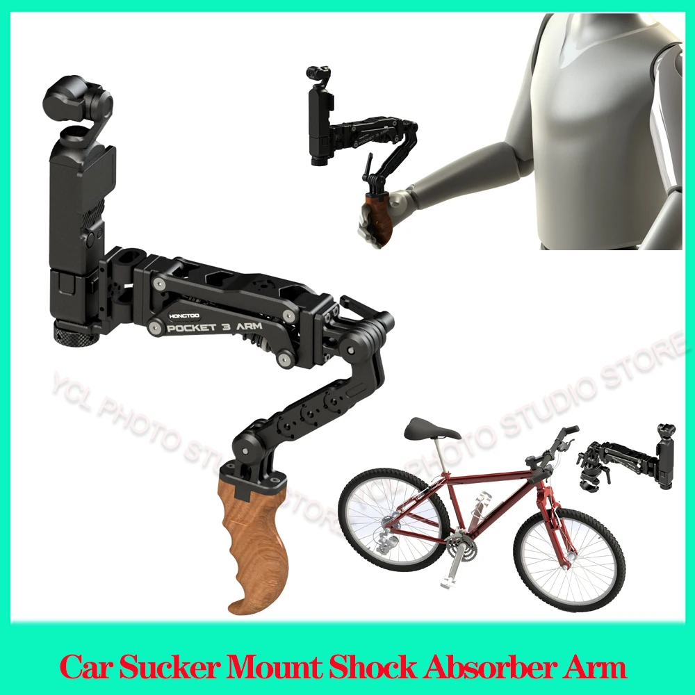 

HONGTOO Handleheld Car Sucker Mount Shock Absorber Arm For DJI Pocket 3 Video Vibration Damper Isolator for DJI POCKET Gopro