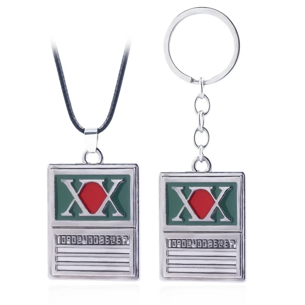 Anime Hunter x Hunter Keychain GON FREECSS License Metal Card Tag Keyring Choker Chaveiro For Cartoon Fans Jewelry Accessories