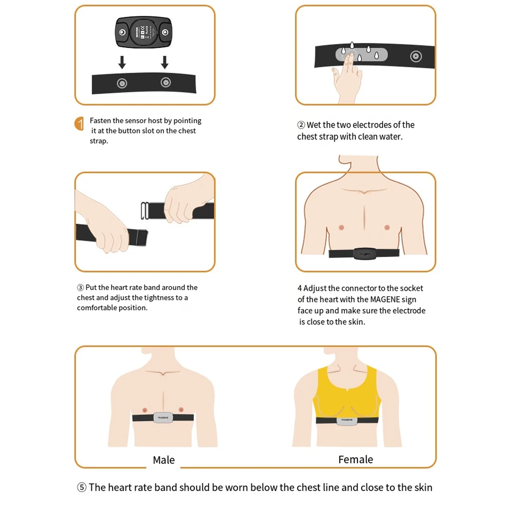 Brand New Heart Rate Sensor Bluetooth ANT H64 HR Monitor With Chest Strap Dual Mode Computer Bike Sports Band Belt