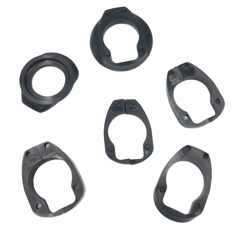 6Pcs Headset Spacers, Headset Stem Spacer Set Black Bike Handlebar Stem Spacers Threadless Fit 1 1/8-Inch Stem