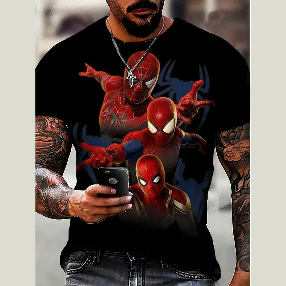 

Disney New Summer Men Marvel T-Shirt 3D Printed Spider-Man Tops Tees Male Casual Stylish Short Sleeve Clothing Fashion Trend