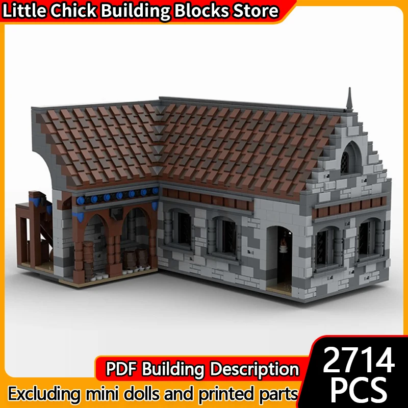 

Medieval Castle Model MOC Building Bricks Barracks Architecture Modular Technology Children Holiday Gifts Assemble Toys Suit