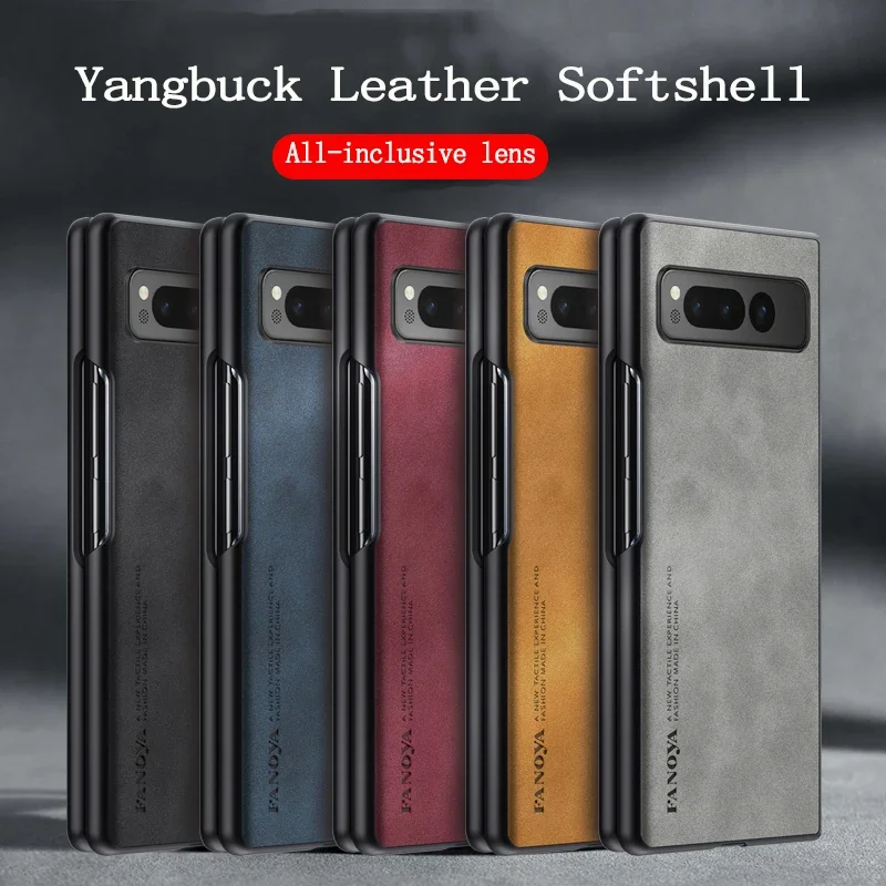 

Luxury Business Man Phone Case for Google Pixel Fold Sheepskin Leather All-inclusive Lens Back Cover