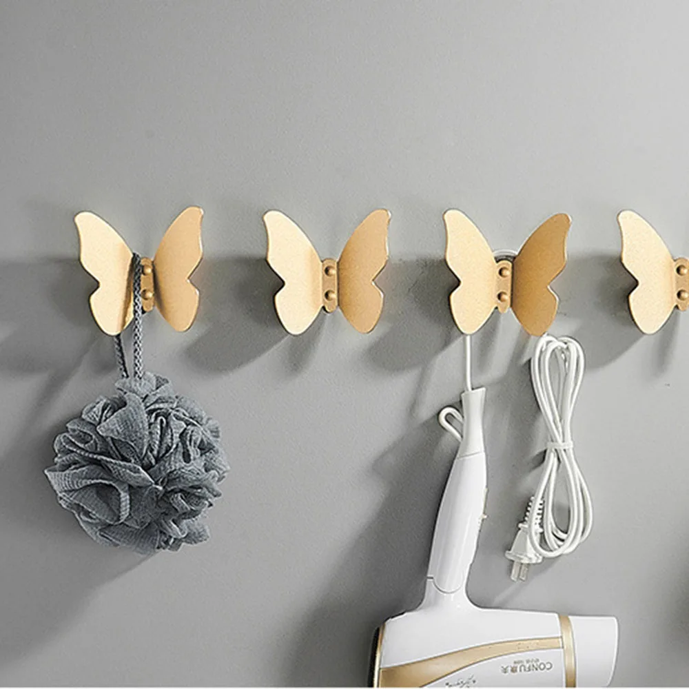 

Toliet Butterflies Shape Hook Frosted Process Towel Storage Hook For House