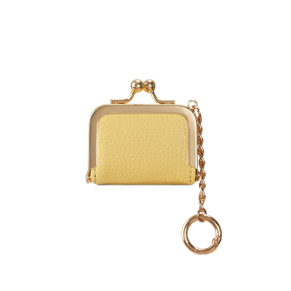 Cute With Keychain Kiss Lock Coin Purse Multicolored Mini Leather Jewelry Bag Square Solid Color Small Item Bag Ring